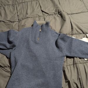 Aran Crafts Navy Zip-Up Sweater